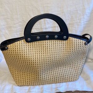 MAXX NEW YORK Woven Jute Tote Purse